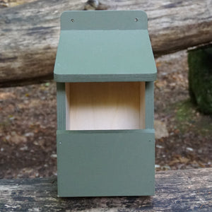Green gront view of robin nest box