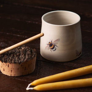 Handcrafted Irish Honeybee Honey Pot and Beeswax Table Candles