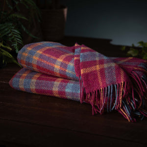 image of maroon wool blanket can be used inside or outside and a gift for Christmas