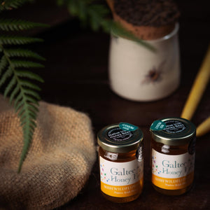 Irish Honeybee Pottery Honey Pot and Organic Wildflower Honey