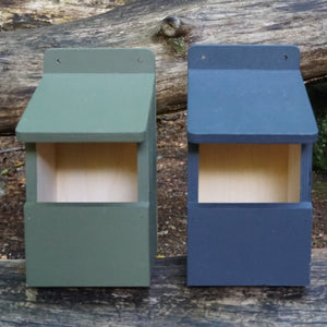 2 robin bird boxes in slate and ivy